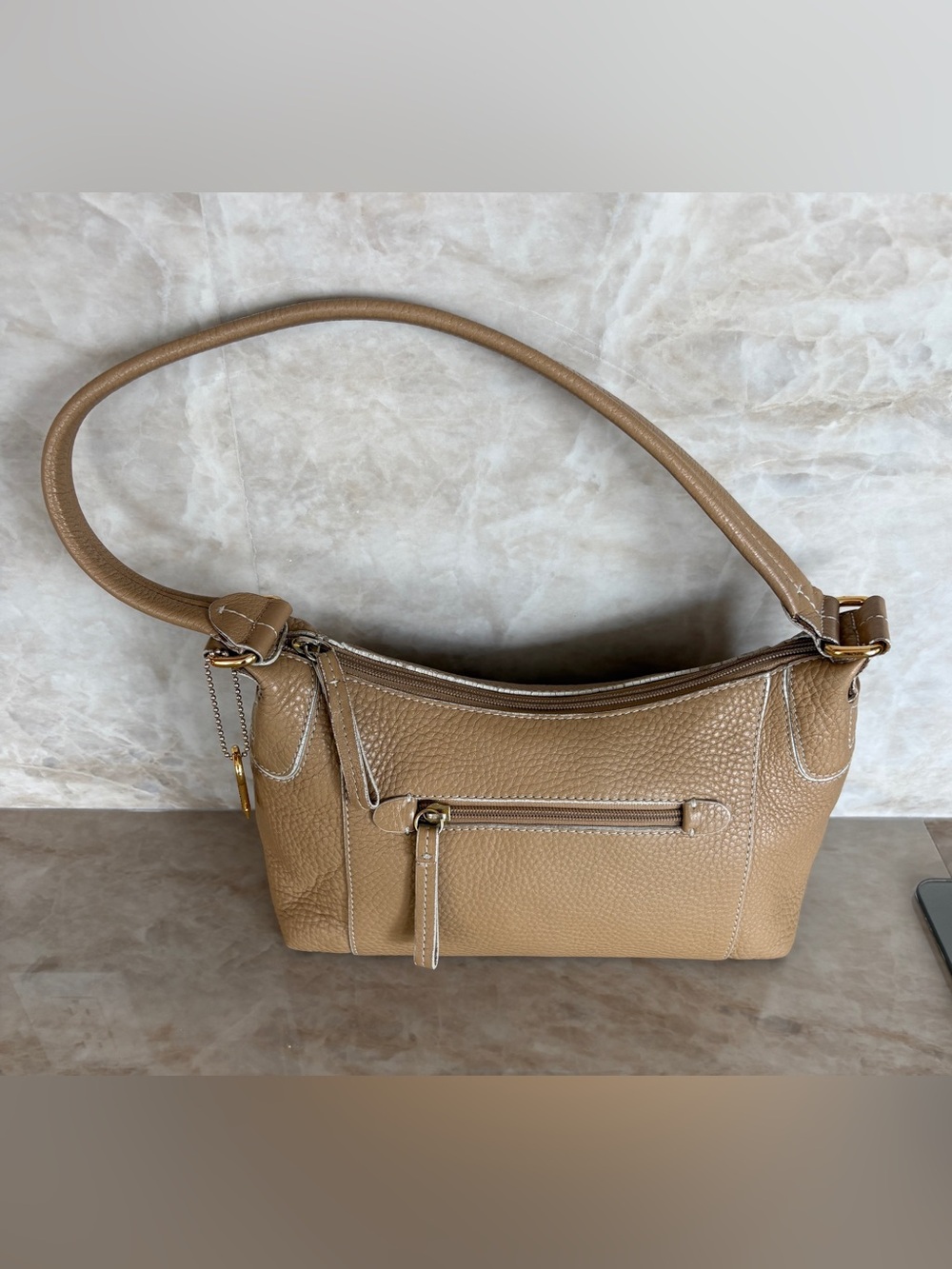 Vintage Fossil Genuine Leather Classic Tan Leather handBag